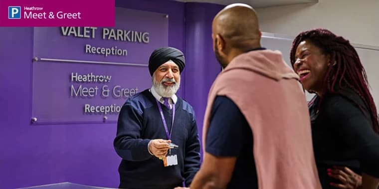 The Meet & Greet tab’s photograph: an attendant at the Meet & Greet reception taking a traveller’s keys