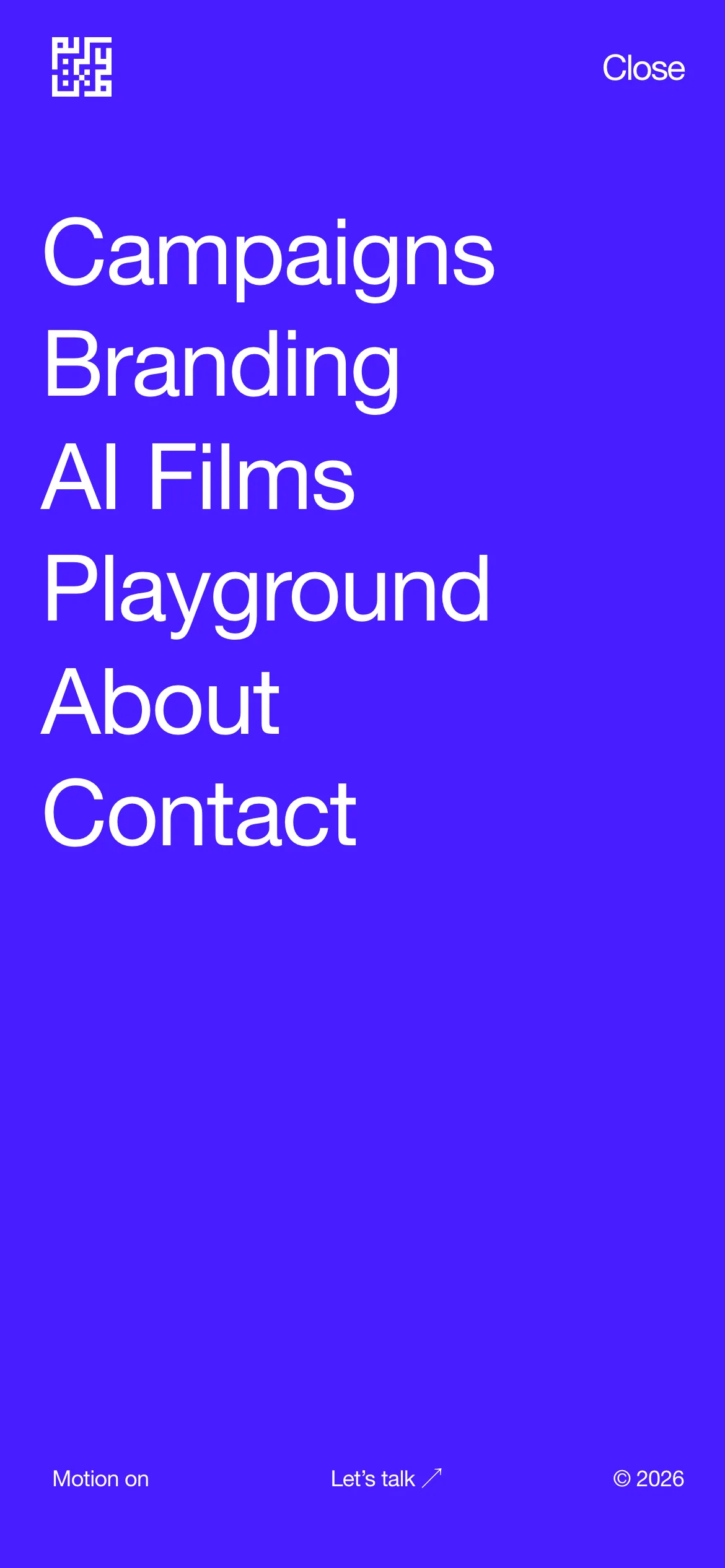 The menu on a phone, on violet