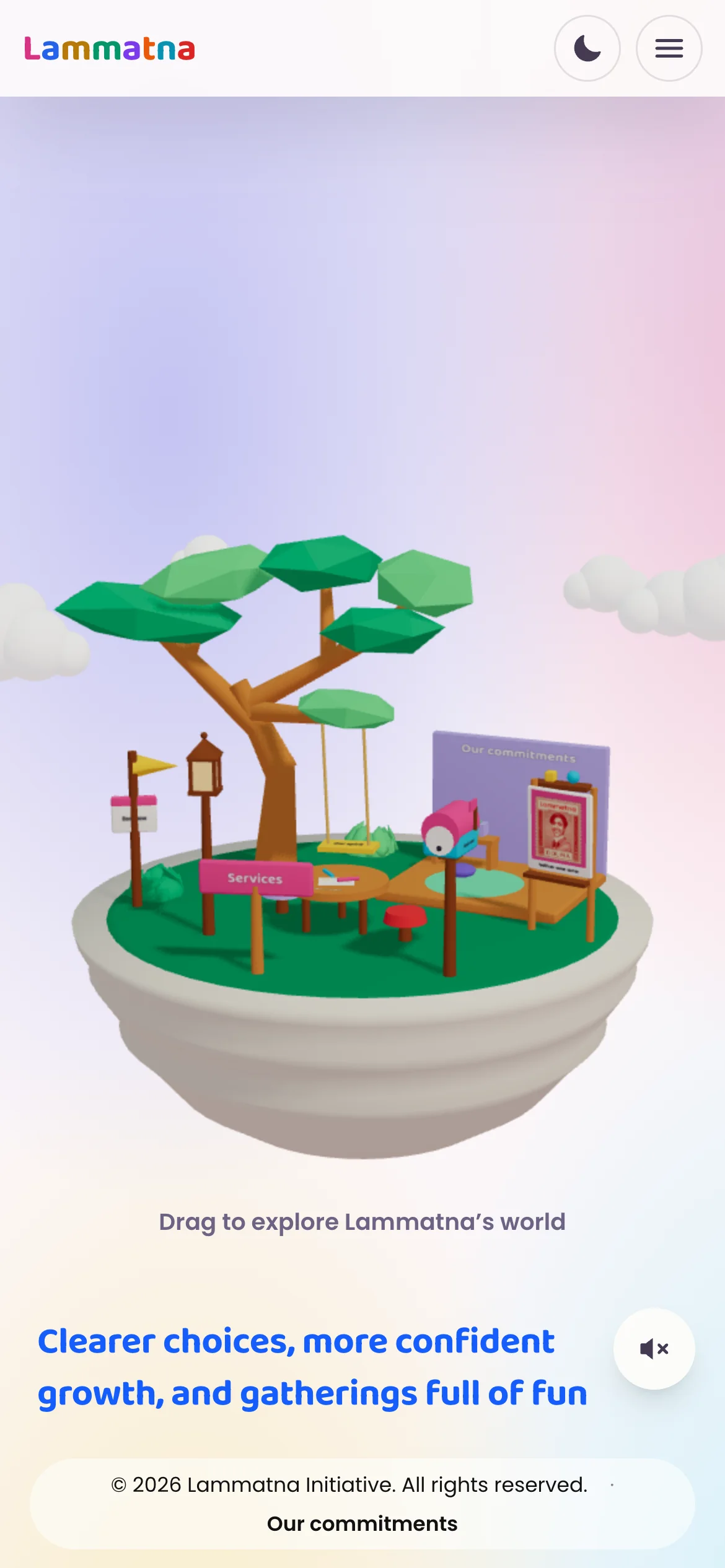 The island on a phone, with the introduction below it